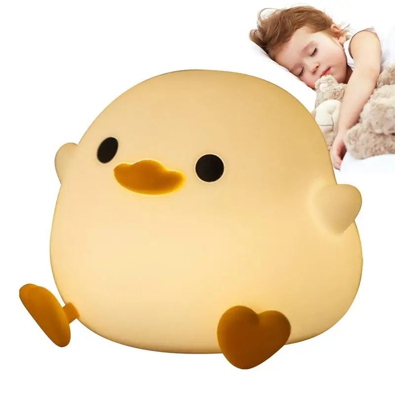 

Силиконовый перезаряжаемый от Usb фонарь для сна с сенсорным датчиком времени, прикроватная тумбочка для спальни, детский подарок, Детская ночник с милой уткой, мультяшный