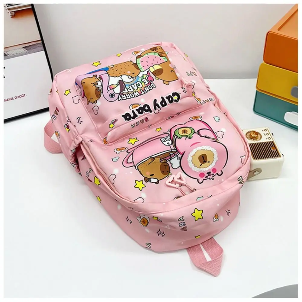 Cute Large Capacity Capybara Backpack Cartoon Breathable Student Schoolbag Nylon Ultra-light Book Bag 3