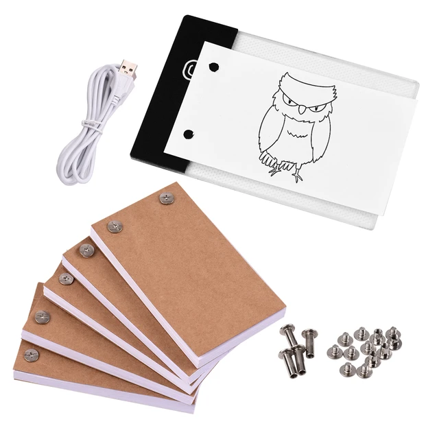 Flip Book Kit with Light Pad LED Light Box Tablet 300 Sheets Drawing Paper  Flipbook with Binding Screws - AliExpress