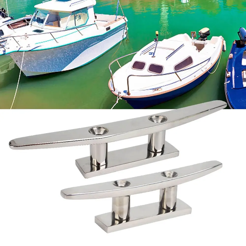 4" 5" 6" Flat Cleat 316 Stainless Steel 2 Hole Hardware Boat Cleats For