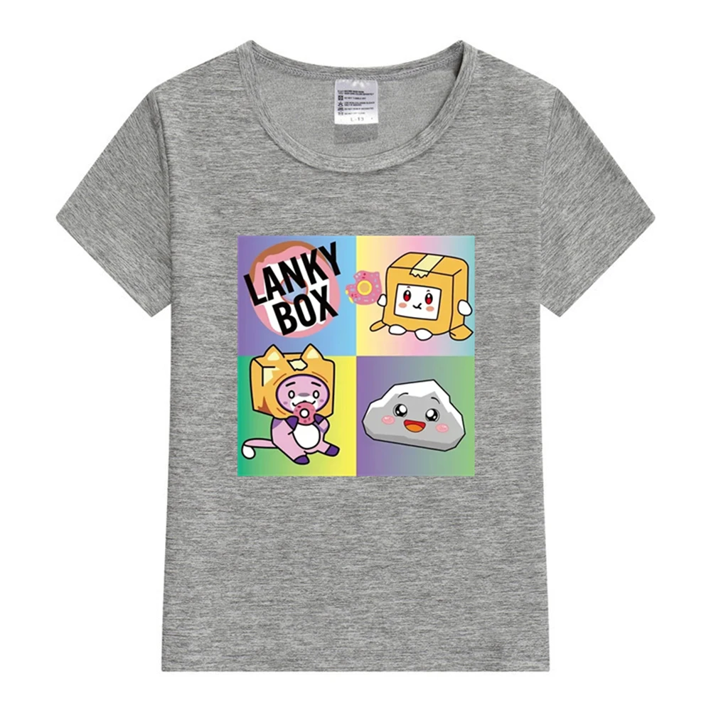 Boys T-shirt Cartoon Lanky Box Cute Print Short Sleeve Girls Clothes Summer Casual Fashion Funny Cotton Children Tops Kawaii Tee