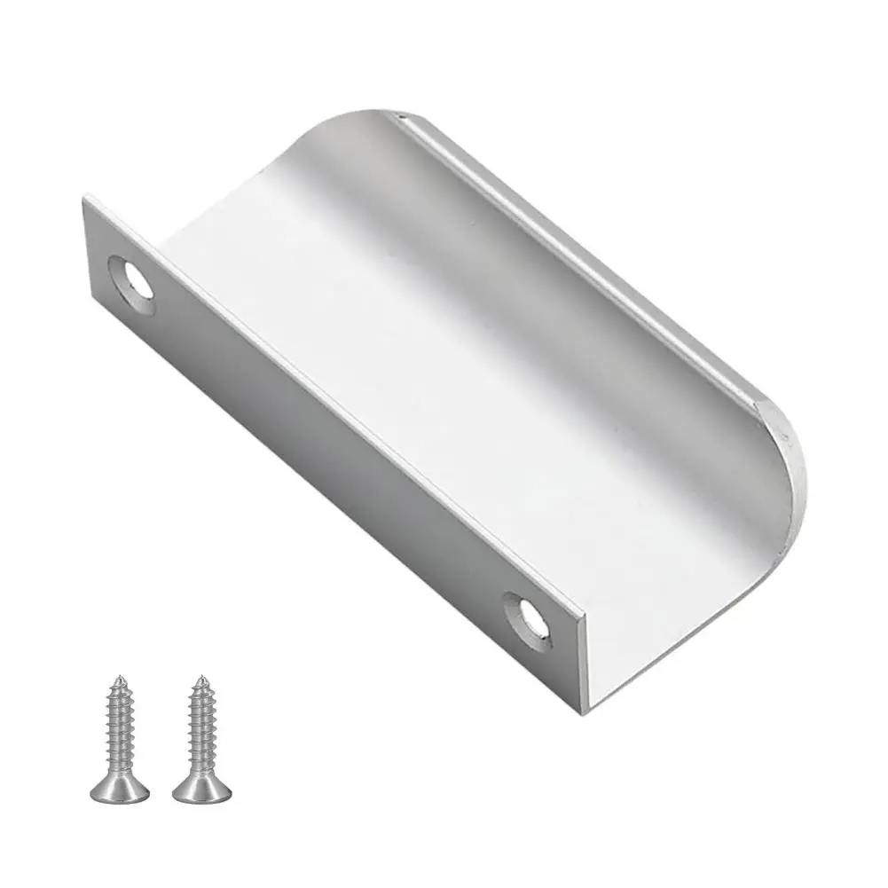 Finger Pull Hidden Cabinet Handle Polished Surface Rounded Edge Finger Cabinet Pull Concealed Handle cabinet handles