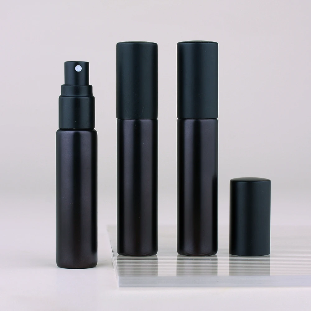 10ml Perfume Bottle Matte Black Spray Bottle Empty Glass Perfume Atomizer 30/50/100Pcs spray bottle