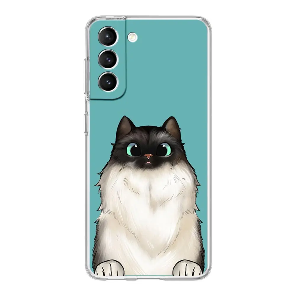 Adorable Cartoon Kitten Clear Silicone Phone Case