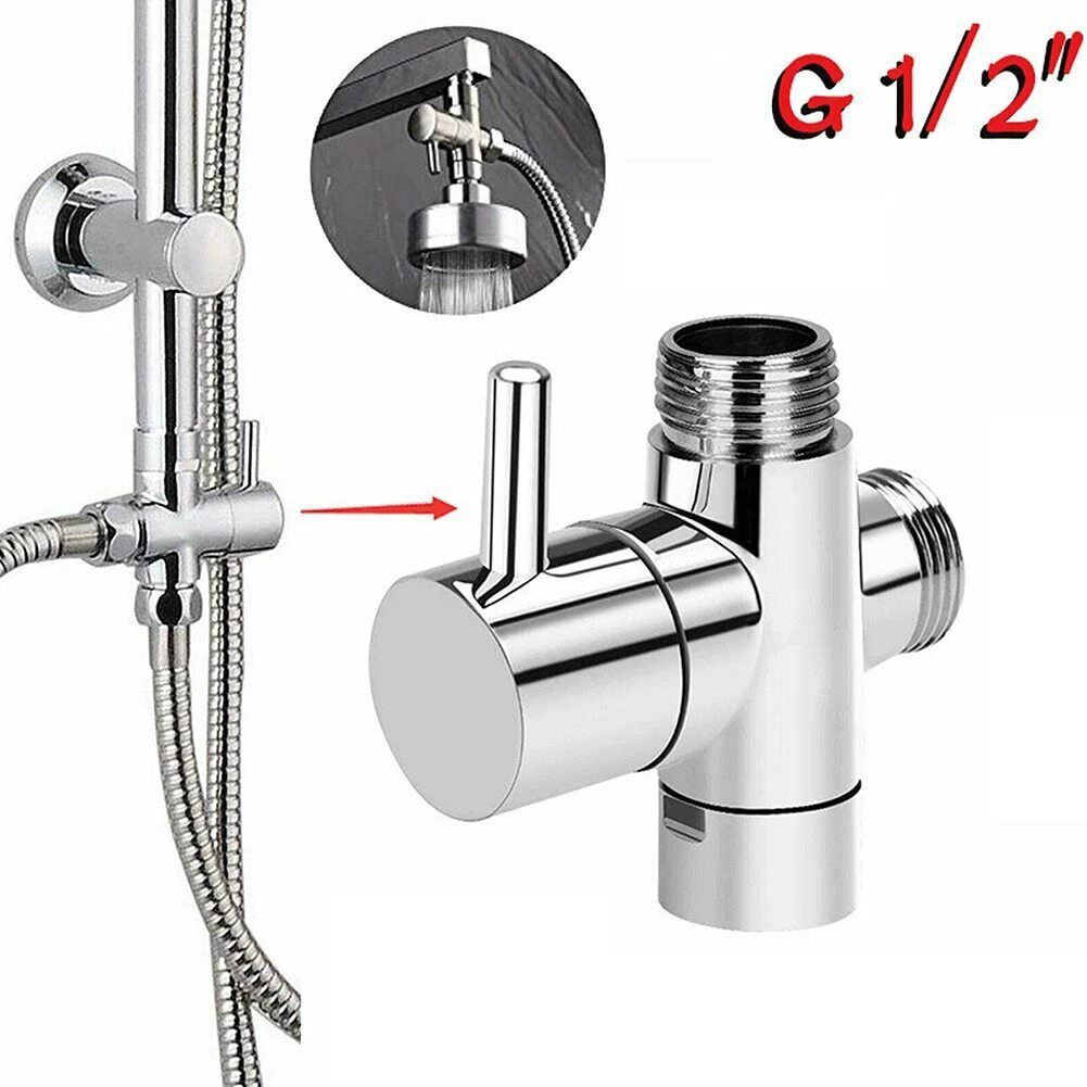 Faucet Accessories 3 Way ABS Diverter Valve T Adapter Converter For Shower Head Three-way Water Distribution