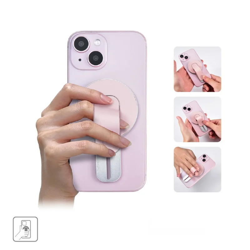 Luxury Magnetic Leather Foldable Phone Grip Stand