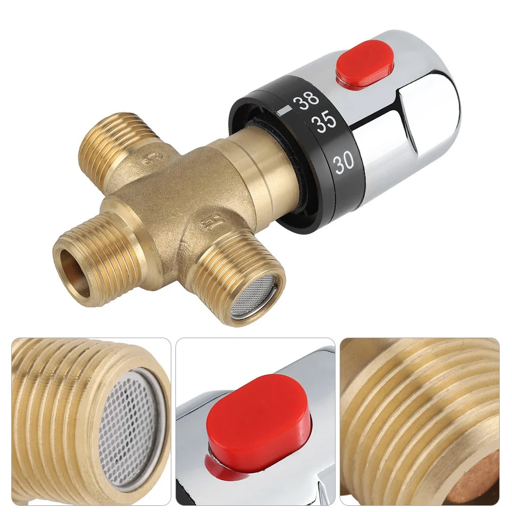 3Way Brass Thermostatic Mixer Valve Static Pipe Thermostat Faucets Water Temperature Control Bidet Shower Bathroom Shower Faucet 3Way Brass Thermostatic Mixer Valve Static Pipe Thermostat Faucets Water Temperature Control Bidet Shower Bathroom Shower Faucet