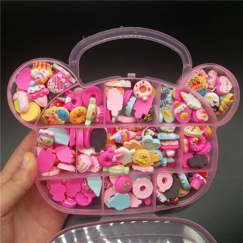 

100pcs Kawaii Nail Charms Mixed Christmas Decoration For Nails Resin Cartoon Candy Flower Designer Charms Jewelry DIY Nail Parts