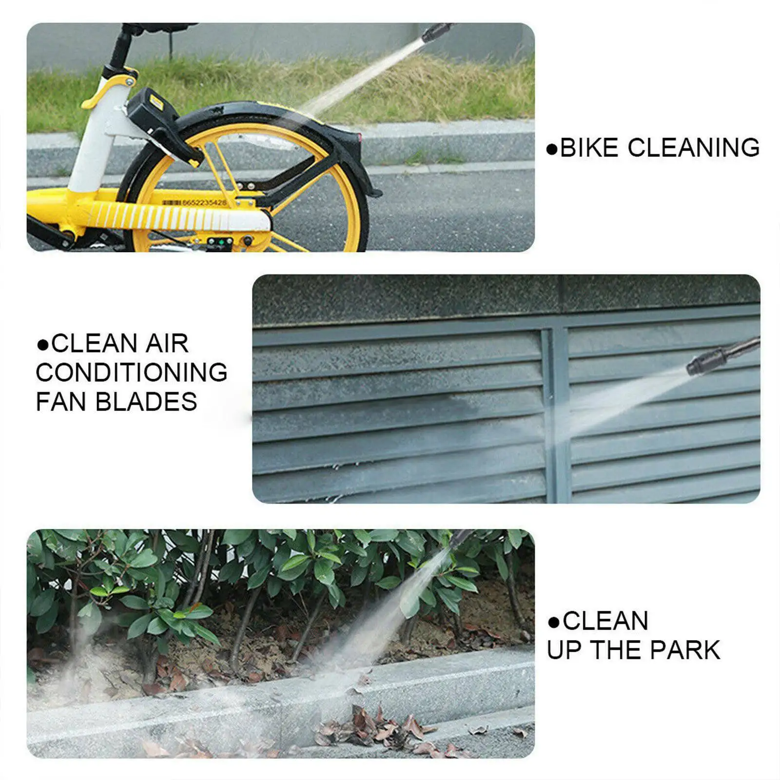 Cordless Electric Car Washer Sprayer Gun High Pressure Water Gun Portable Washing Cleaner with 2 Batteries Rechargable & 5M Hose 5