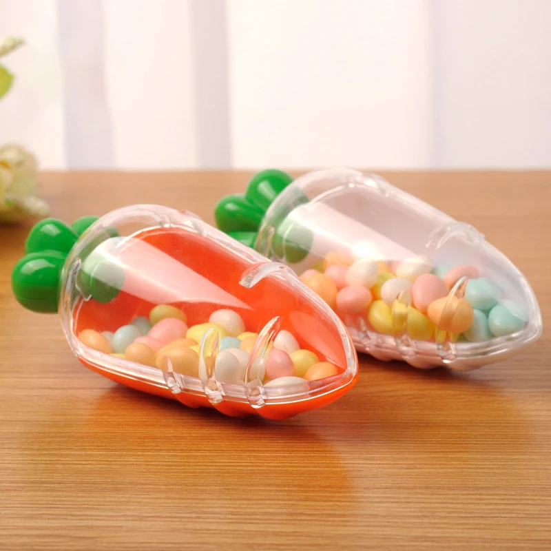 

Transparent Plastic Carrots Creative Box Decorations For Home Birthday Baby Shower Candy Boxes
