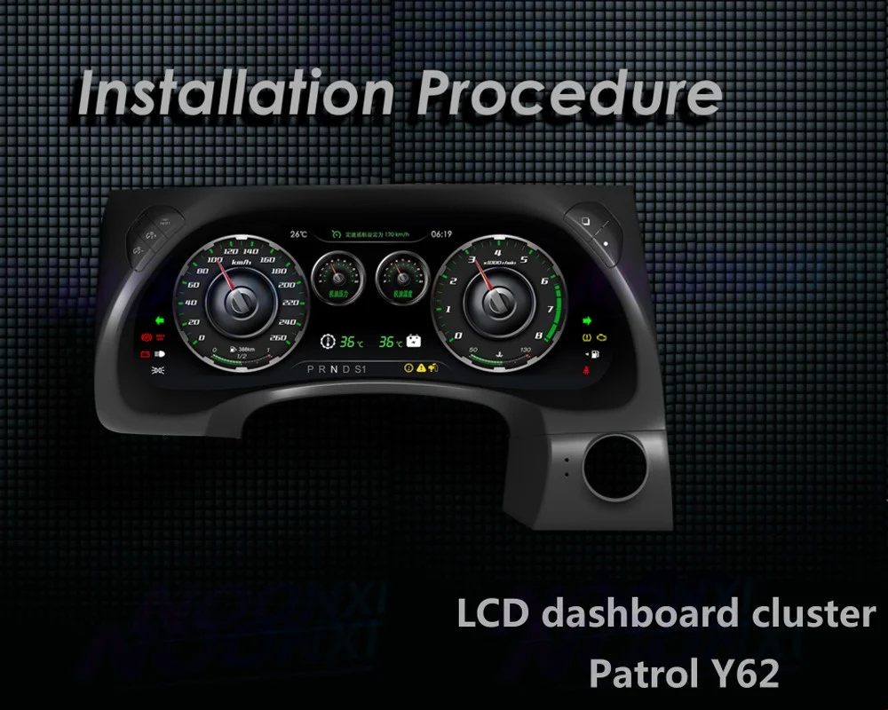 

For Nissan Armada Patrol Y62 2016~2022 Linux OS System Auto Accessori 12.3“ Car LCD Instrument Dash Panel Board Meter Screen