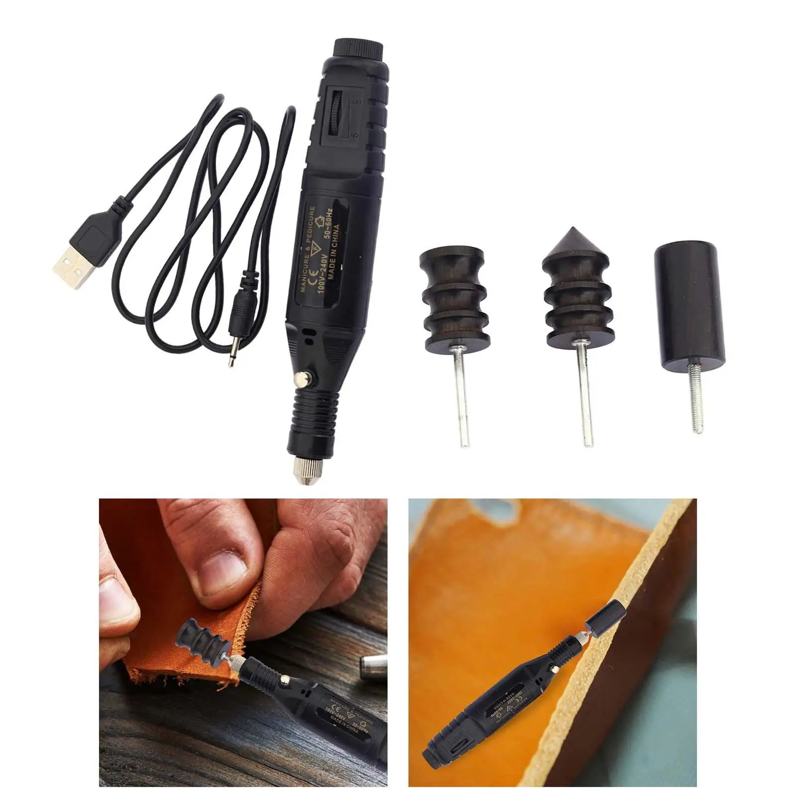Leather Tools Leather Craft Tool Kit Leather Craft Tools Leather Craft Tool Electric Leather Polisher Leather Burnishing Machine DIY USB Adjustable Speed Polishing Machine for Household Adult Men Women