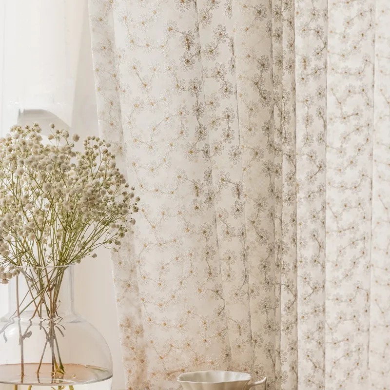 

Small Daisy Fresh White Tulle Luxury Curtains for Living Room Bedroom Sheer Yarm Gauze American Pastoral Country Embroidery Door