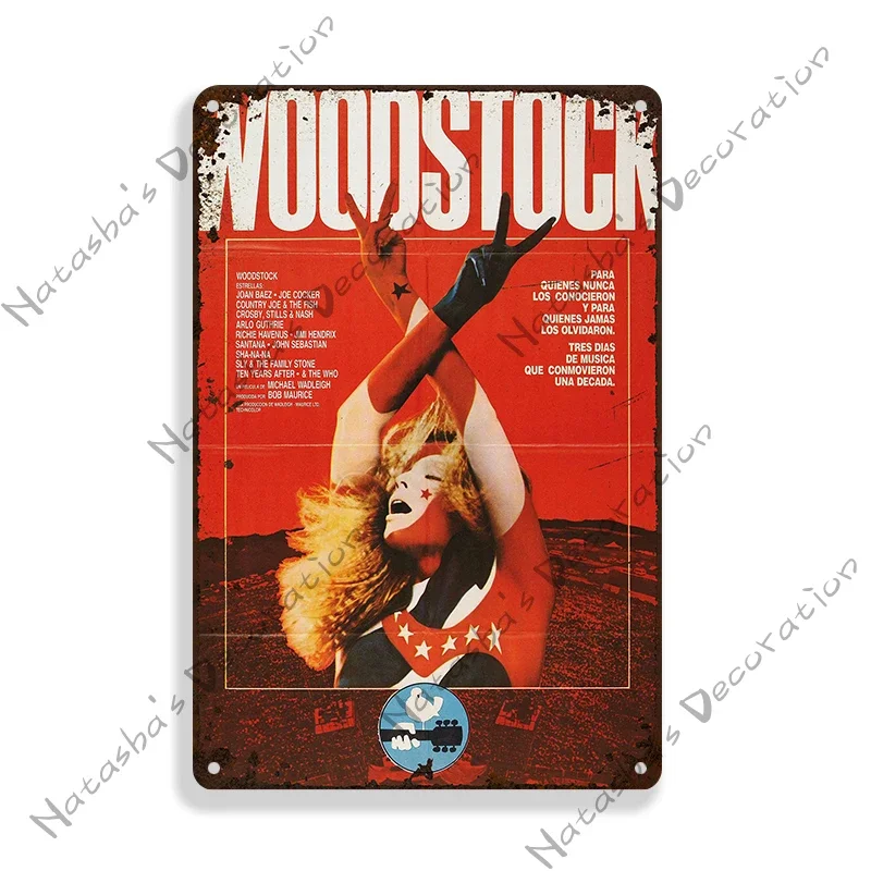 【額縁付き】A2 ポスター Woodstock ウッドストック LIVEポスター ウッドストック音楽フェスティバルメタルポスター、ラスティ