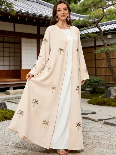 108715-7fc1e1.jpg Kimono Abaya Robe Islamique Ouverte de Luxe pour Femme, Kaftan Musulman de Dubaï, Jalabiya Arabe, Vêtements de Prière pour le Ramadan et l'Aïd au Maroc