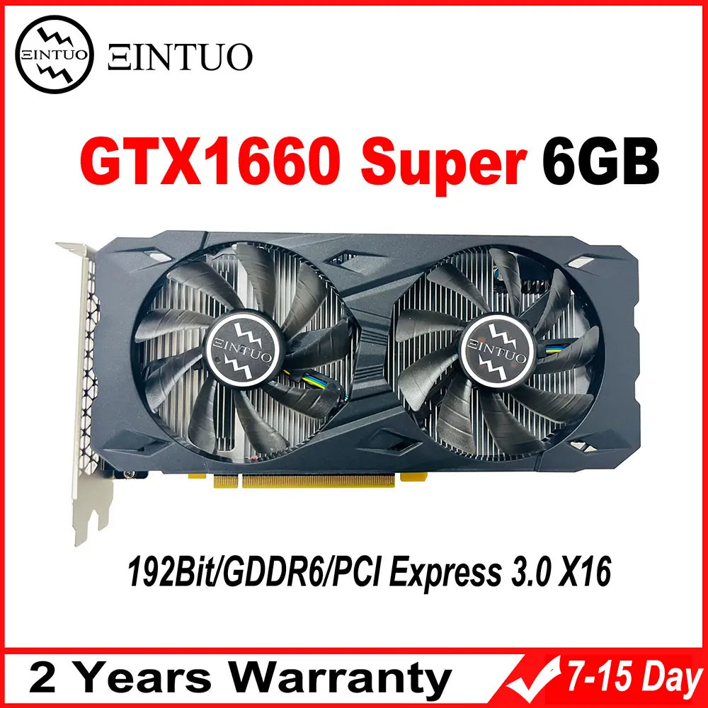 Игровая видеокарта GTX1660, 6 ГБ, 192 бит, GDDR6, DVI * 1, HDMI * 1, DP * 1, 8 контактов, PCI-E 3,0x16 для NVIDIA GTX 1660 S, настольный игровой графический процессор