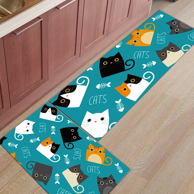 Cartoon Kitchen Mat for Floor Long Anti-slip Toilet Carpet Bathroom  Entrance Doormat Absorbent Bedroom Hallway Washable Area Rug - AliExpress