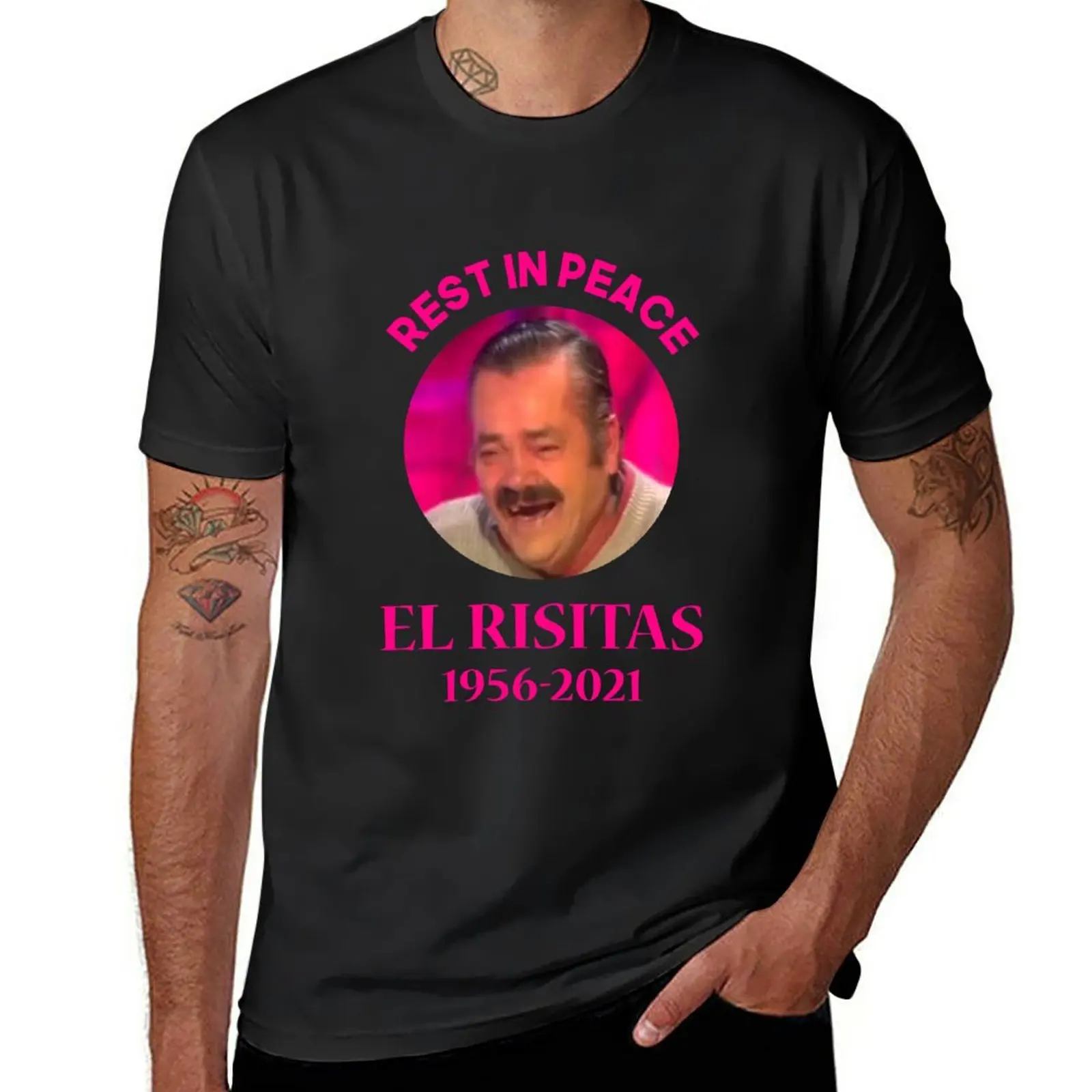 

New El Risitas, juan joya borja, Rip Risitas 2021 T-Shirt aesthetic clothes funny t shirt men graphic t shirts