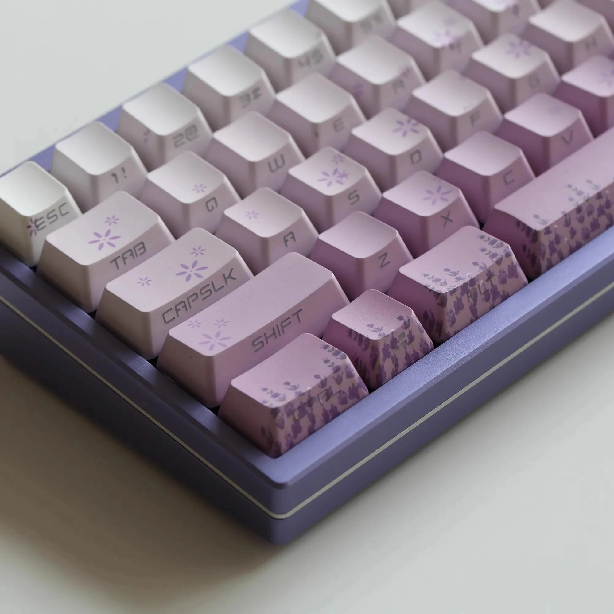 

134 Keys Lavender Keycaps Backlit Side Print Keycap Purple Gradient PBT OEM Profile For Mx Switch 68 75 84 87 104 8.0 Keyboard