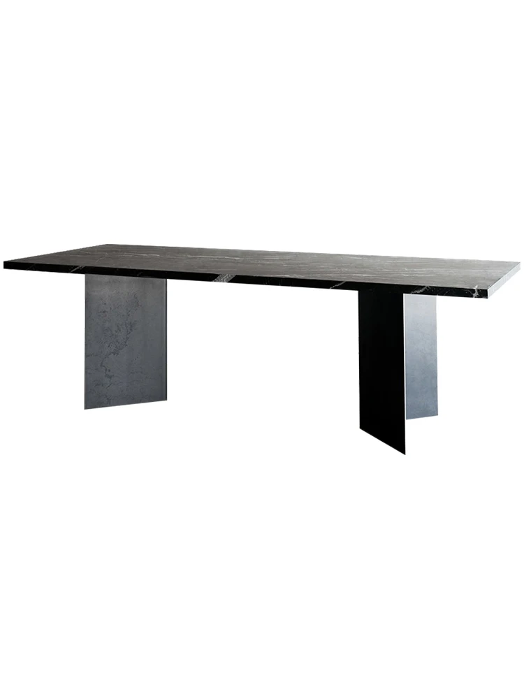 

Italian Minimalist Marble Rectangular Dining Table Modern Minimalist Silent Style Dining Table and Chair