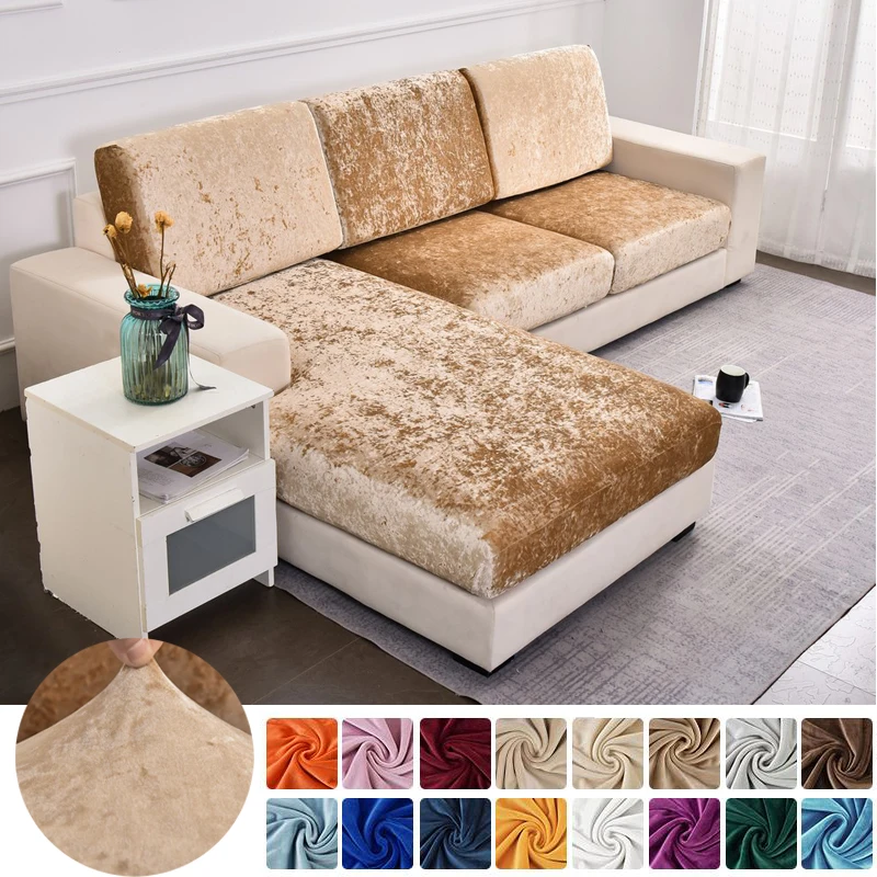 

Velvet Sofa Cushion Cover Living Room Corner Sectional Sofa Seat Cover Thicken Elastic Furniture Cushion Protector
