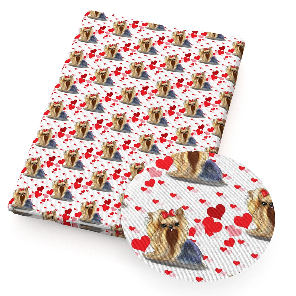 Polyester Cotton Fabric 4 Ways Stretch Animal Dog Printed Fabric By The Meter for Sewing Doll Dress DIY Craft Supplies 50*145cm