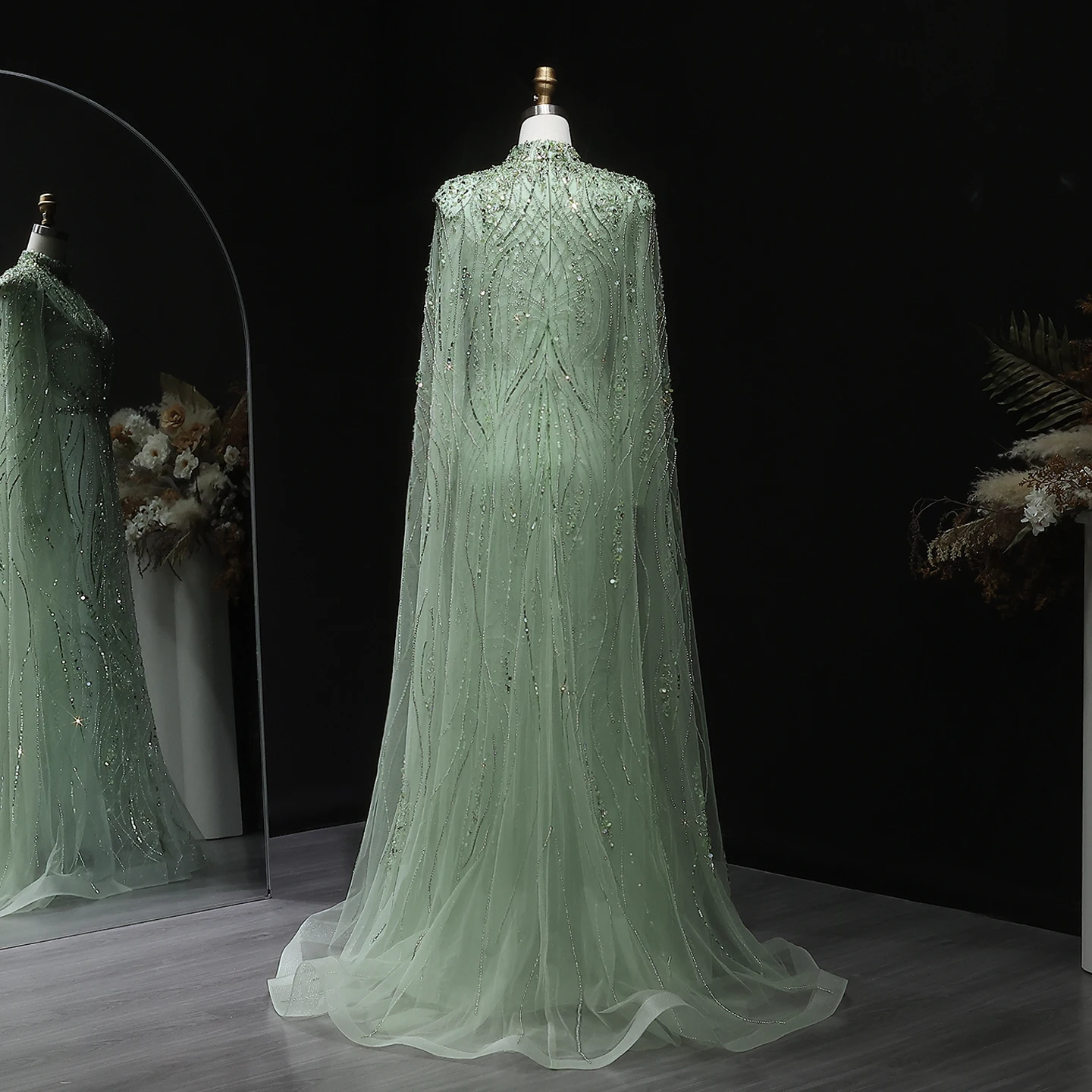 Sharon Said Luxury Champagne Long Sleeves Evening Dress with Cape for Women  Wedding Party Prom Gowns Arabic SS366 Customized - AliExpress 320