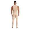 Mens Yoga Athletic Striped Bodysuit Rompers Stretchy Soft Wear Sleeveless Front Zipper Bodycon Jumpsuit for Bodybuilding Fitness 4