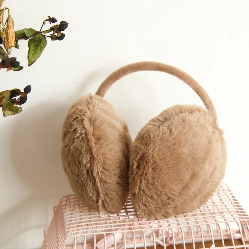 

High Quality Faux Rabbit Fur Hang Ear Cover Warm Winter Earmuffs Headwear Ear Muffs Fur Earmuffs Girl Ear Warmer Fold