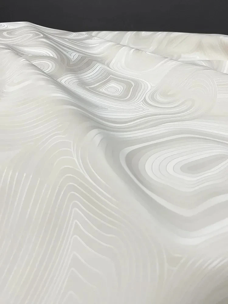 Leather Fabric Gradient Water Ripple Creative Clothing Designer Fabric for By The Yard Whole Cloth Diy Sewing Per Me