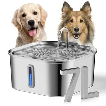 7L Stainless Steel Dog Water Fountain 1