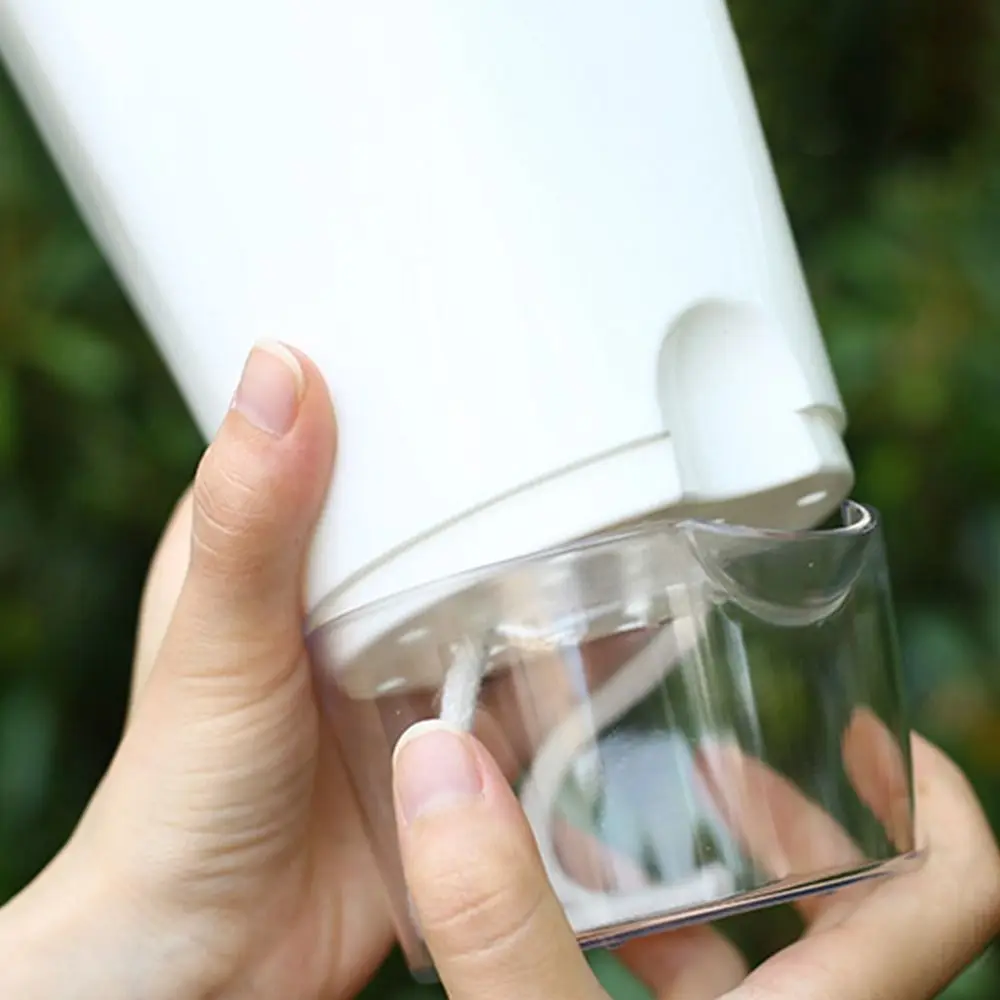 Transparent Double Layer Plastic Flower Pot Self Watering Flowerpot Cotton Rope Watering Small Plant Pot with Injection Port