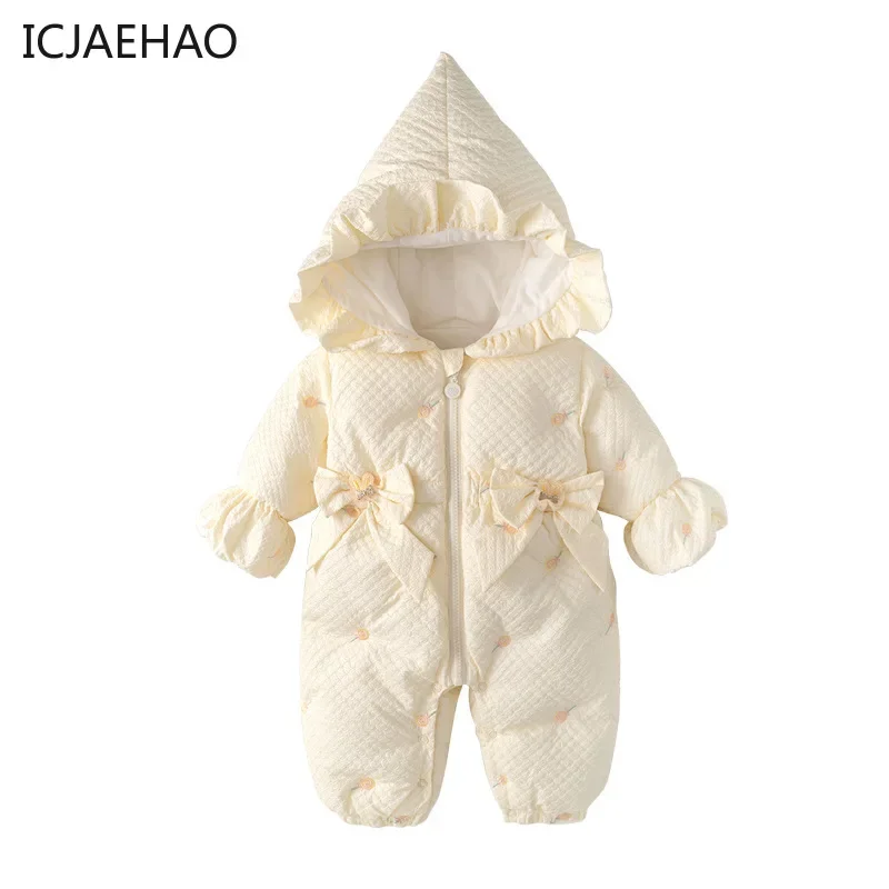 Bodysuits Coats for Infants Newborns Baby Jumpsuit Jacket Girls Hoodied Rompers Children Winter Clothes Birthday Kids Outerwears