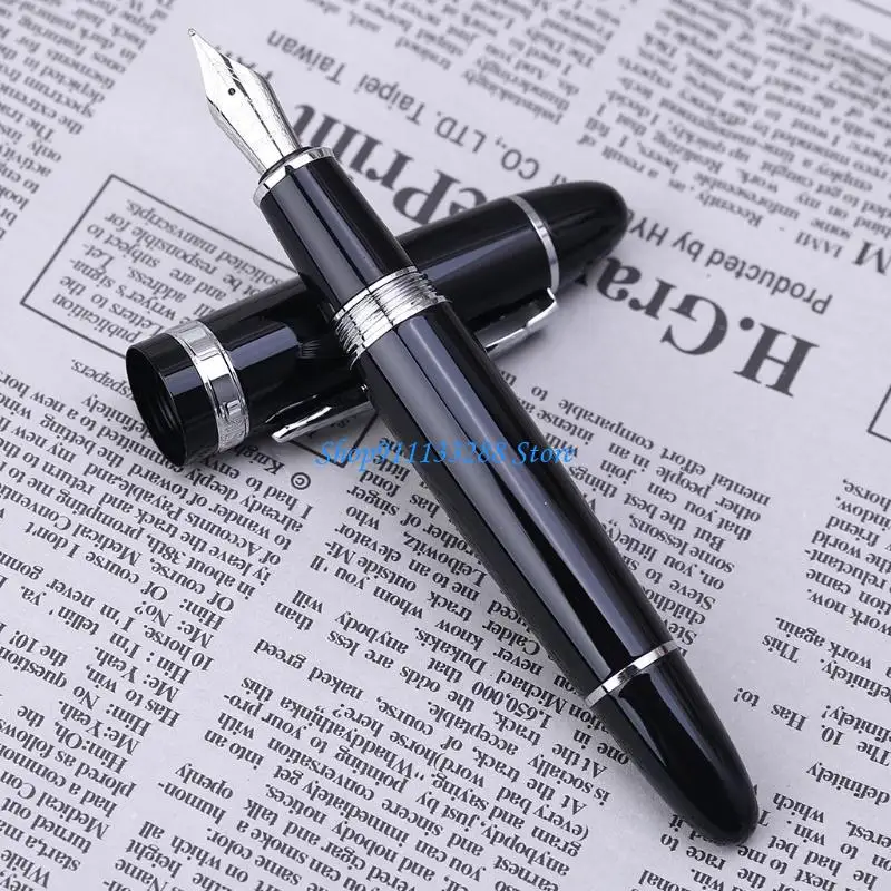 G88D New Jinhao 159 검정색과 은색 M 펜촉 만년필 두꺼운