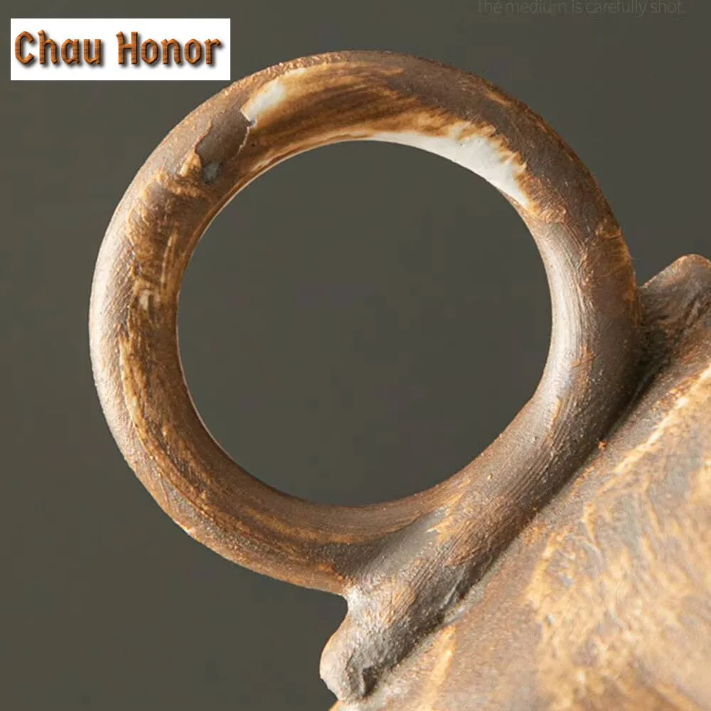 150ml Retro Rough Pottery Mug Creative Handmade Ceramic Kiln Transformed Water Cup Gradient Cup Hand Washed Floral Coffee Cup