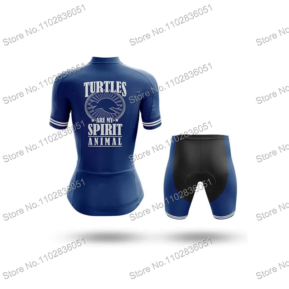 Turtle Team Cycling Jersey Set Women MTB Uniform Black Bike Clothing Summer Bicycle Shirt Ropa Bib Shorts Maillot Ciclismo