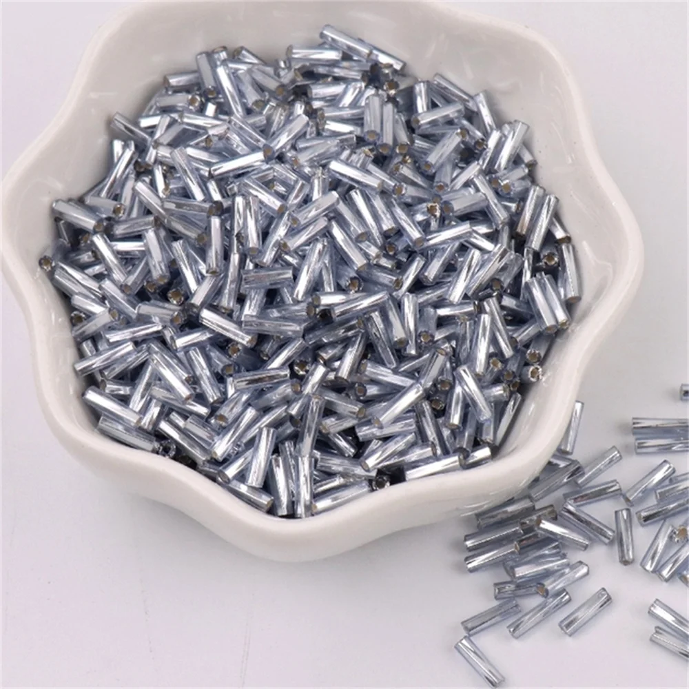 Vibrant Twisted Glass Bugle Beads for Jewelry and Garment Design (300 Pieces)