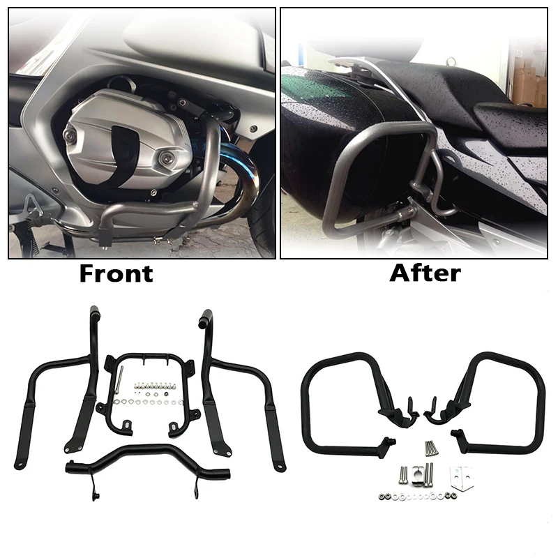 

R1200RT Front&Rear Engine Guard Highway Freeway Crash Bar Fuel Tank Protector For BMW R1200 RT 2005-2013 2011 2012