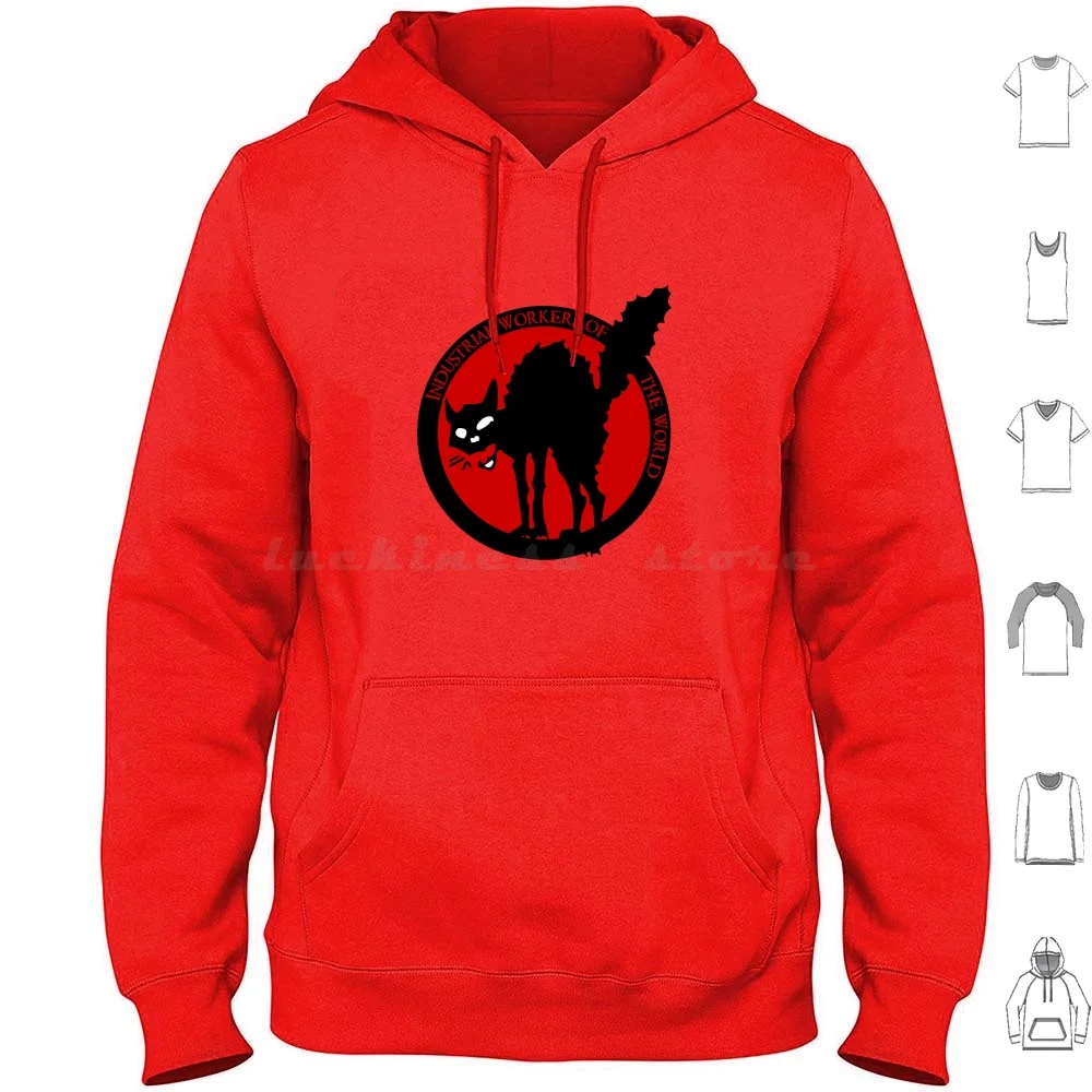 Lavoratori Industriali Del Mondo-Sabo Tabby Felpe Con Cappuccio Manica Lunga Iww Socialist Anarchist Lavoratori Industriali Del Mondo