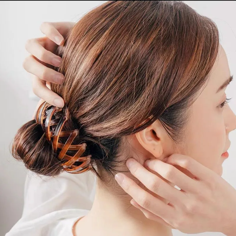 Ponytail Hair Rings Clips Hair Clips Women Bird Nest Shaped Hair Hairpin Simple Magic Lazy Braider Tool Women Hair Accessories 4