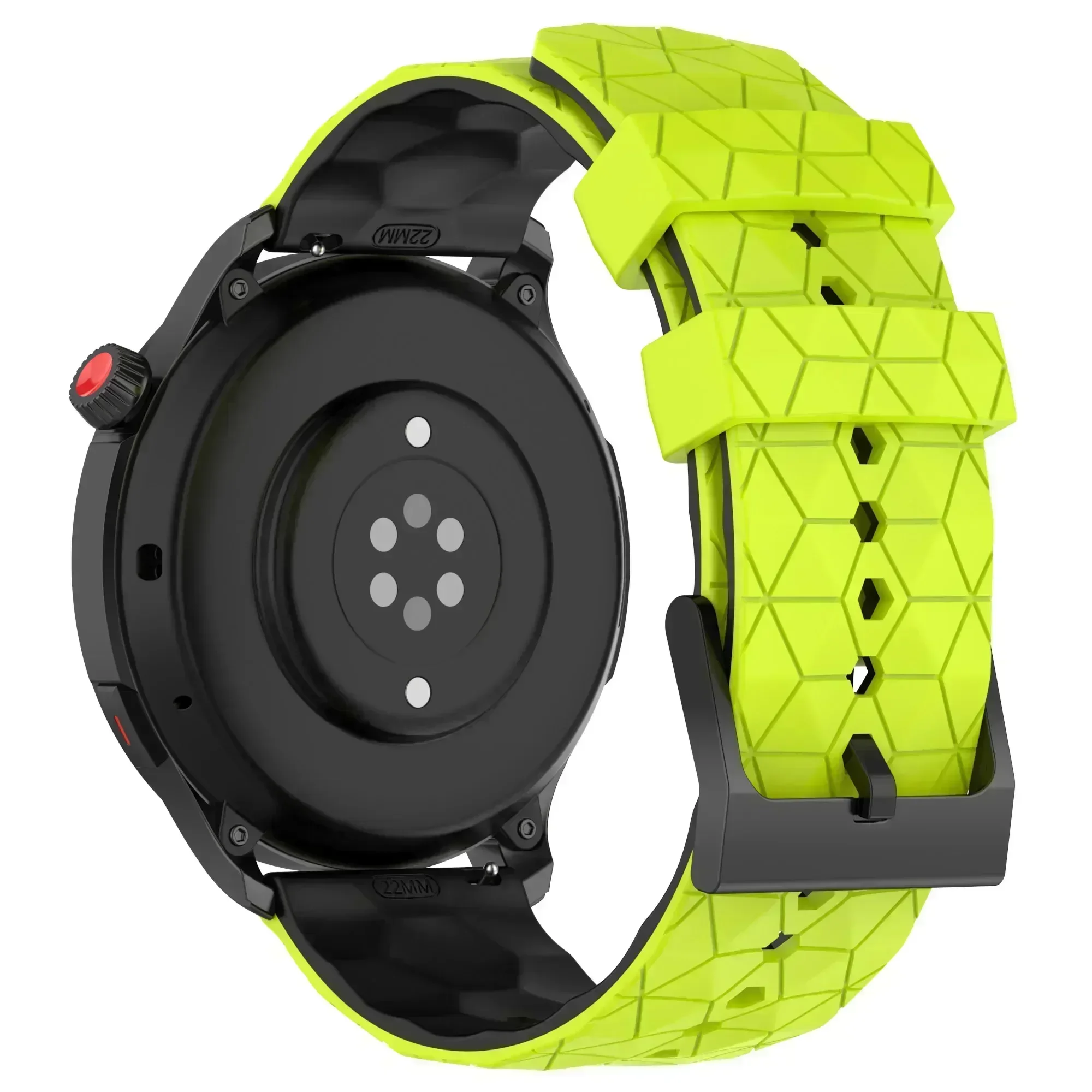 Premium 22mm Silicone Breathable Watch Strap in Black
