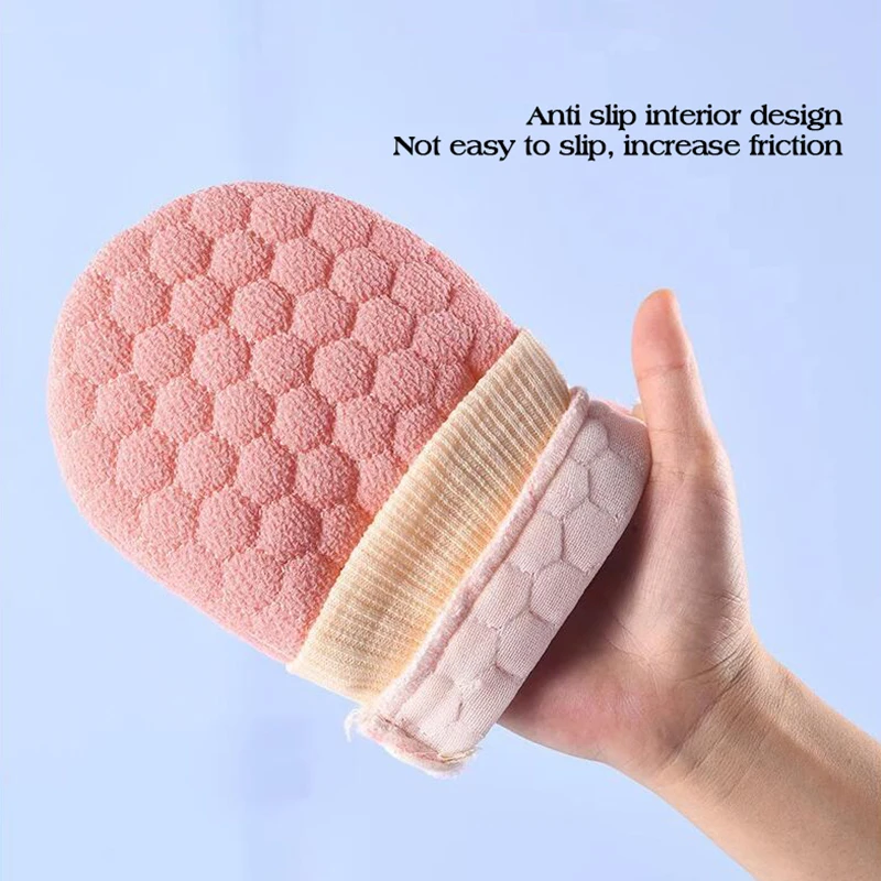 Double-sided Bath Glove Honeycomb Towel Skin Exfoliating Scrubber Brush Back Body Sponge Rubbing Bath Gloves