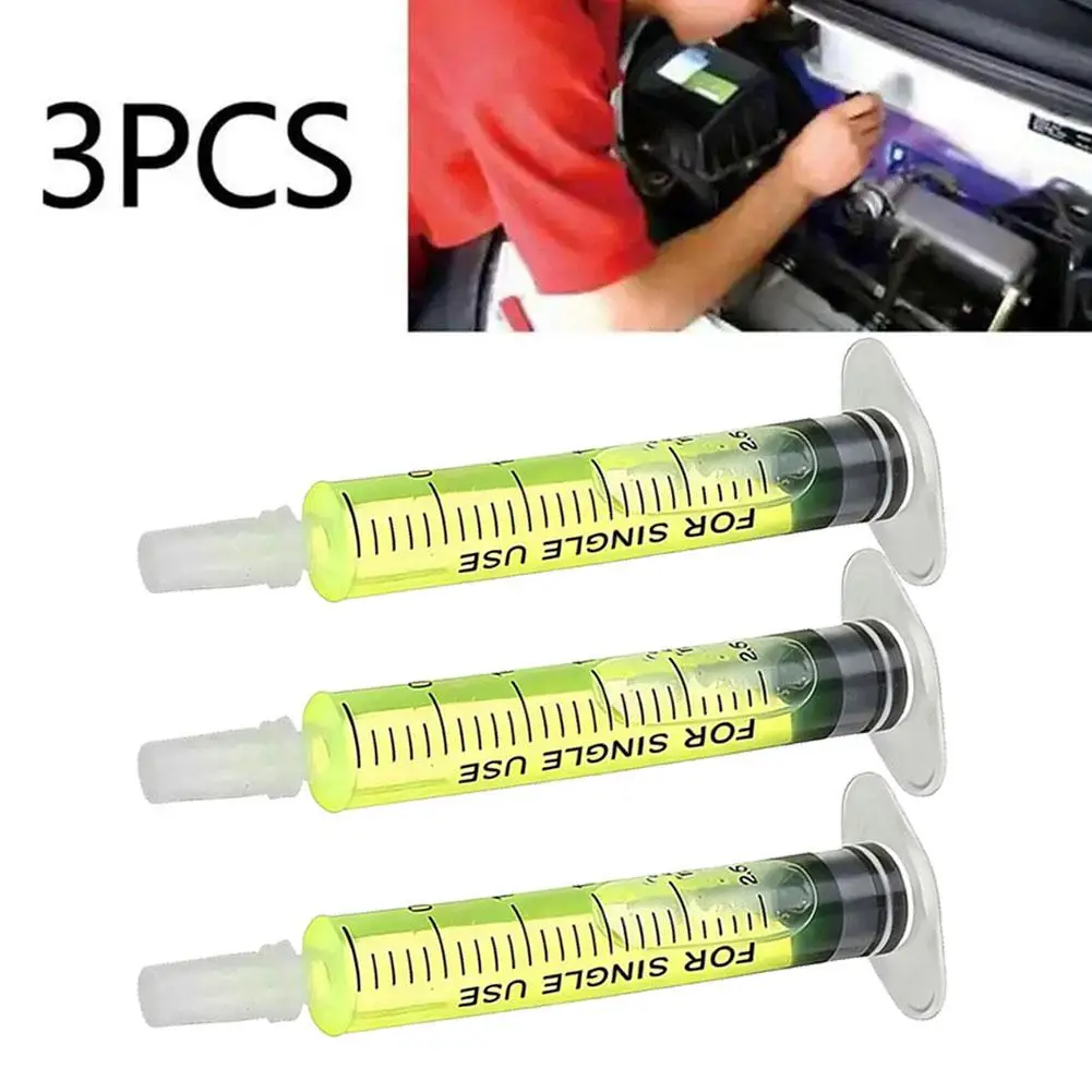 3PCS R134a 냉매 오일 누출 수리 에이전트 자동차 에어컨 플러그 에이전트 자동차 형광 누출 감지 오일 누출 수리