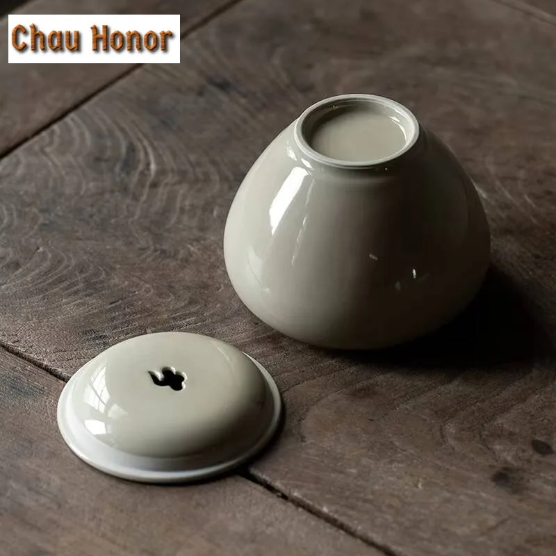 500ml Plant Ash Glaze Japanese Ceramic Tea Basin Tea Residue Barrel With Cover Tea Basin Cup Wash Kung Fu Tea Ceremony Utensils