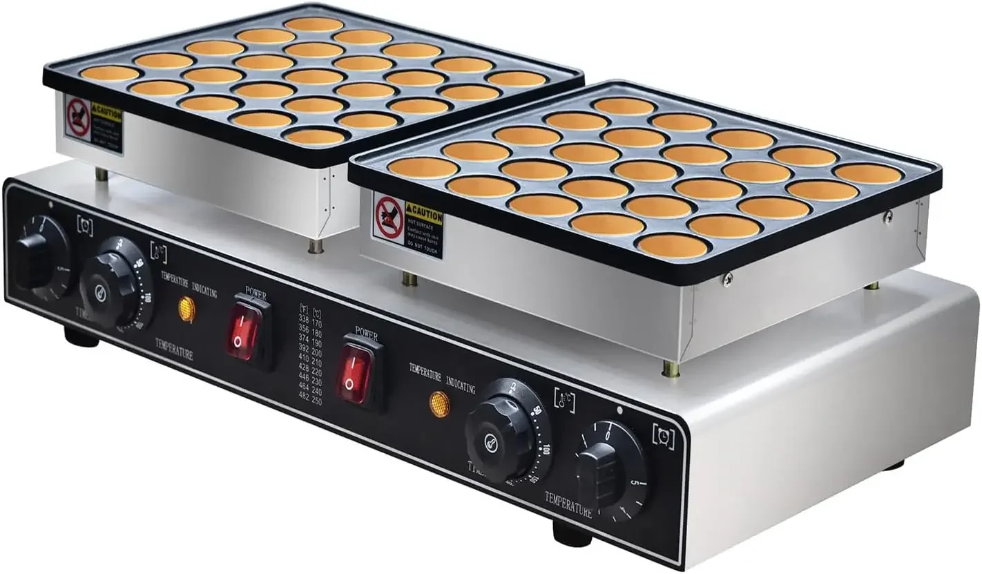Mini Dutch Pancake Baker, 50PCS 1900W Commercial Electric Nonstick Waffle Maker Machine ， 1.8 Inches Pancake Maker Machine Dutch 2