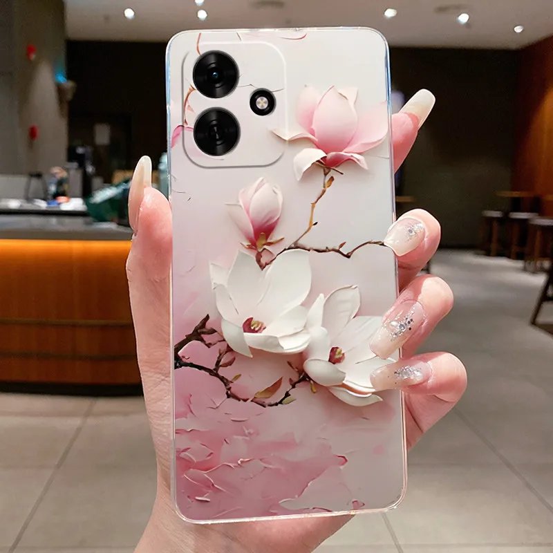 Clear Luxury Fashion Butterfly Flowers Soft TPU Silicone Phone Case