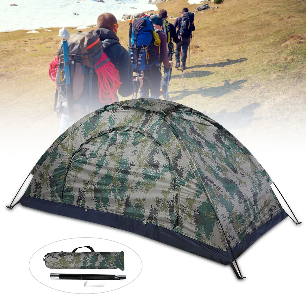 Camping Tent Fishing Tent Leisure Tent Outdoor Single Person Leisure Windproof Tent for Camping Fishing Climbing Camouflage 1
