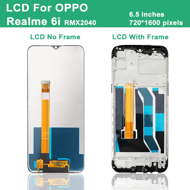 Original 6.5'' LCD Display for Oppo Realme 6i LCD touch screen digitizer assembly for Realme 6i RMX2040 LCD Replaceable parts