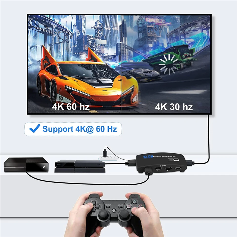 2026 Best 4K HDMI-compatible Switch 5 IN 1 OUT HDR HDMI Switch 4K 60Hz HDMI 2.0