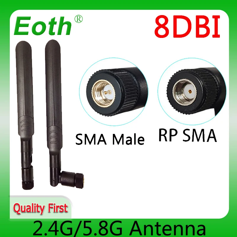 eoth 2.4g wifi Antenna pbx 5.8 Ghz 2.4ghz 8dBi SMA Male female Connector Dual Band wi fi Antenne wireless router antena iot wifi antenna